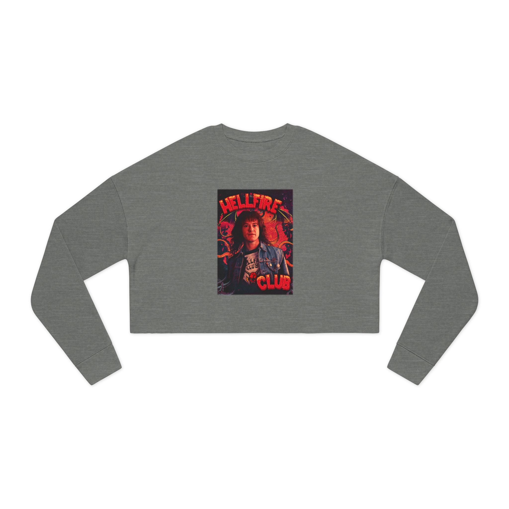 Cropped Sweatshirt — 'Hellfire Club' Stranger Things Retro Graphic - Image 9
