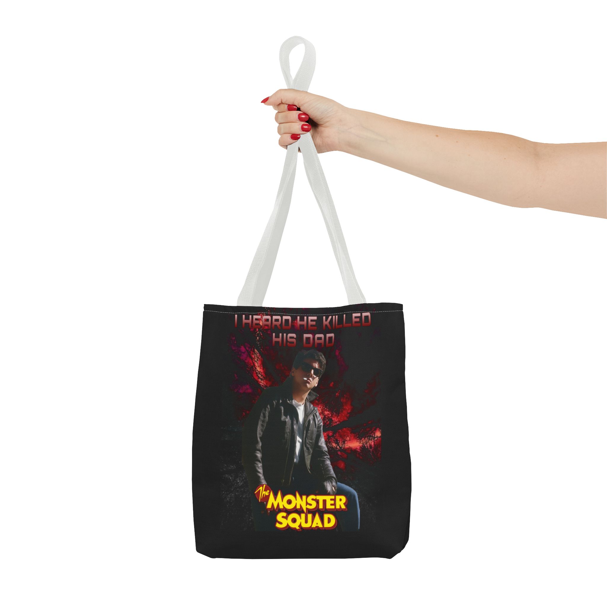 Horror Movie 'I Heard He Killed His Dad' Tote Bag – The Monster Squad Graphic Tote - Image 20