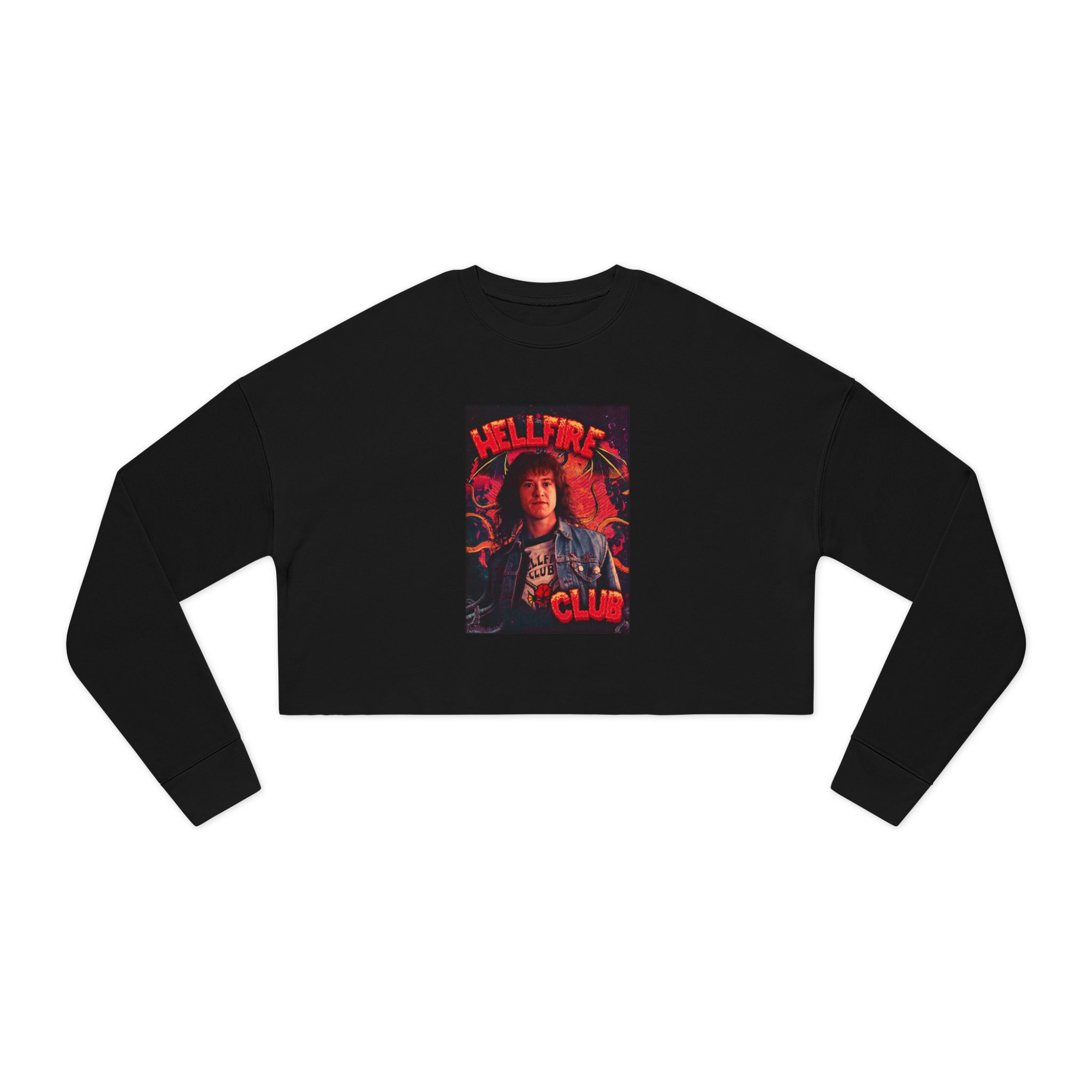 Cropped Sweatshirt — 'Hellfire Club' Stranger Things Retro Graphic - Image 2