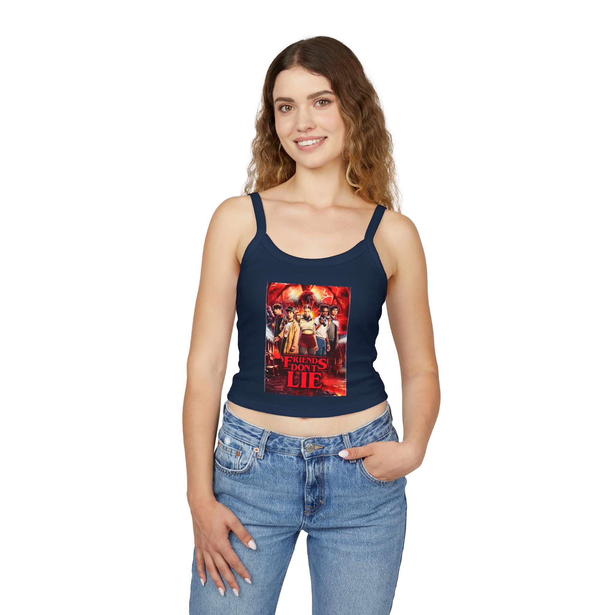 Stranger Things -Inspired "Friends Don't Lie" Crop Tank Top - Image 21