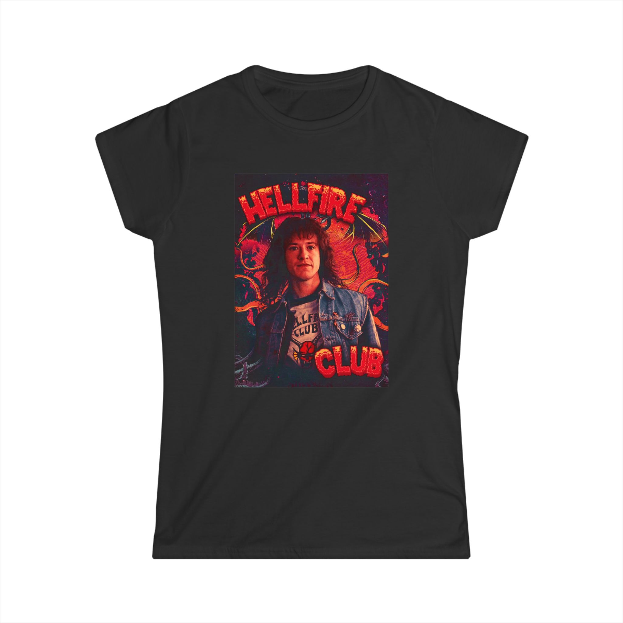 Hellfire Club Tee - Retro Stranger-Inspired Women's Graphic Shirt
