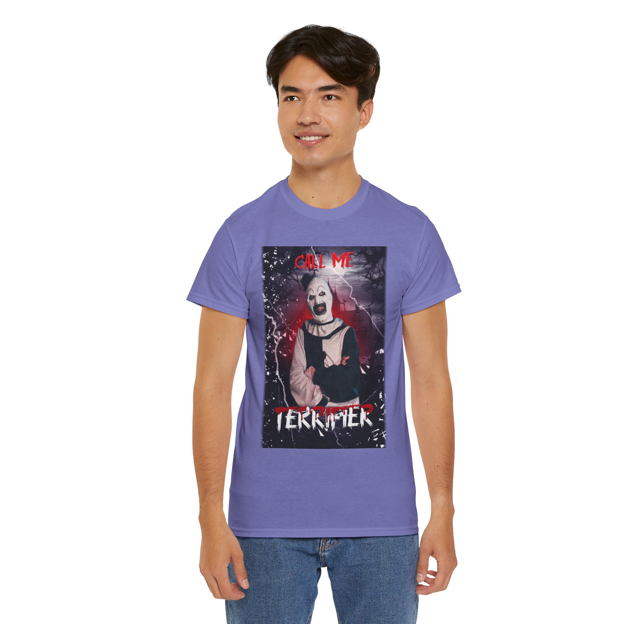 Terrifier Art The Clown Horror T-Shirt — Call Me Terrifier Fan Tee - Image 90