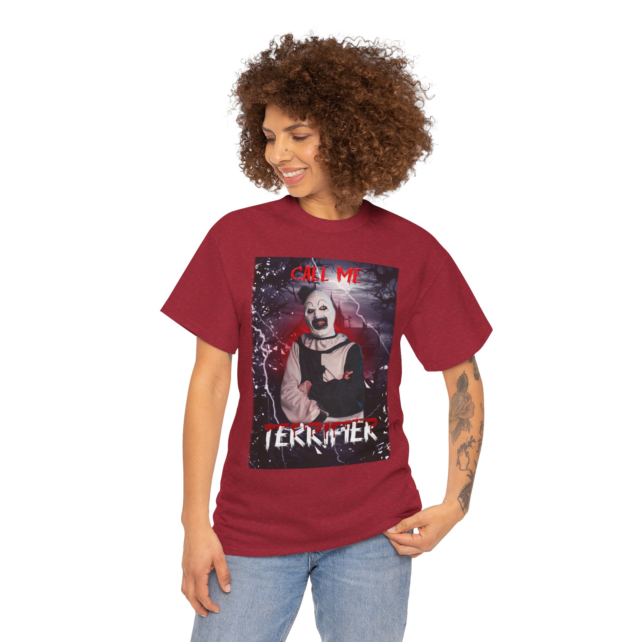 Terrifier Art The Clown Horror T-Shirt — Call Me Terrifier Fan Tee - Image 148