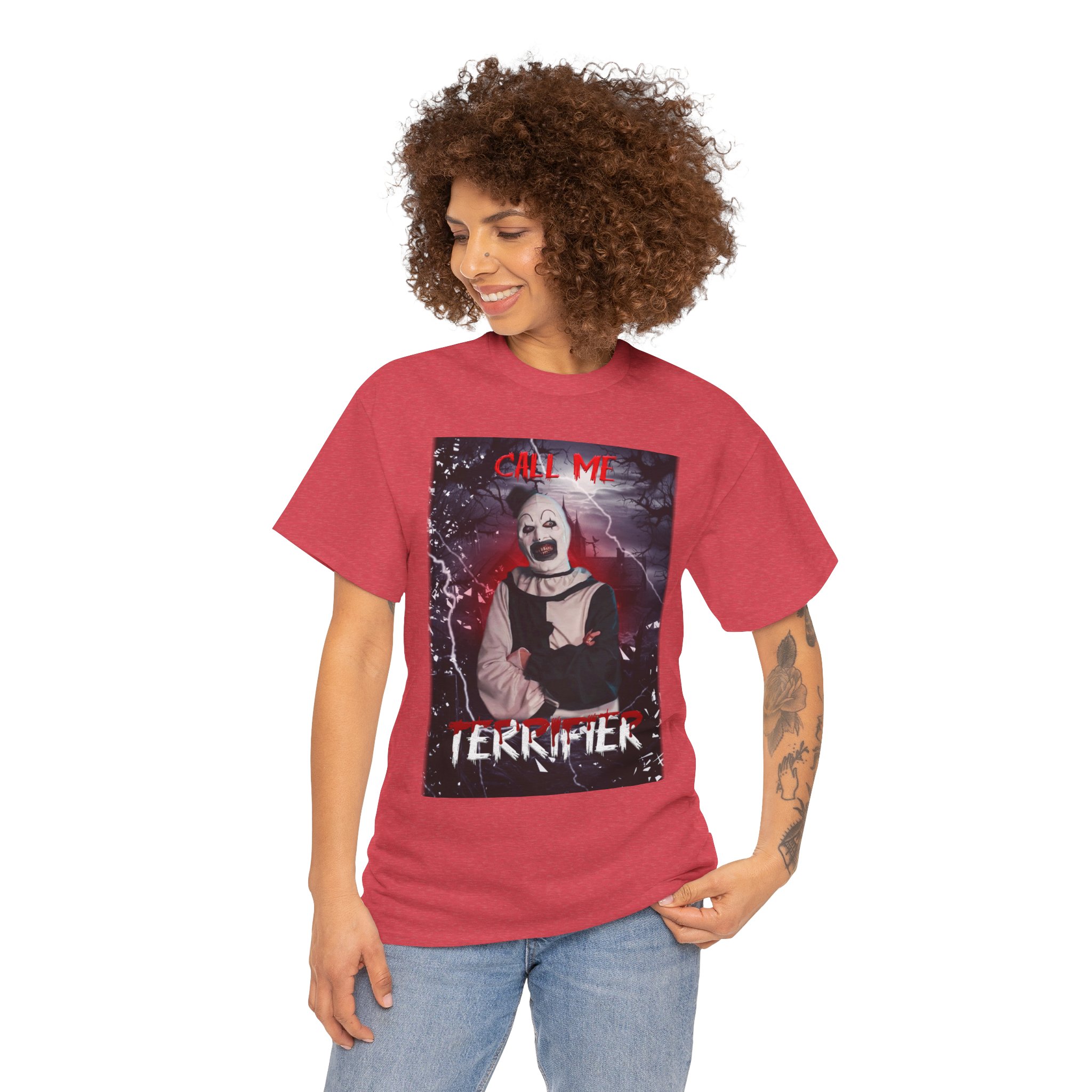 Terrifier Art The Clown Horror T-Shirt — Call Me Terrifier Fan Tee - Image 122
