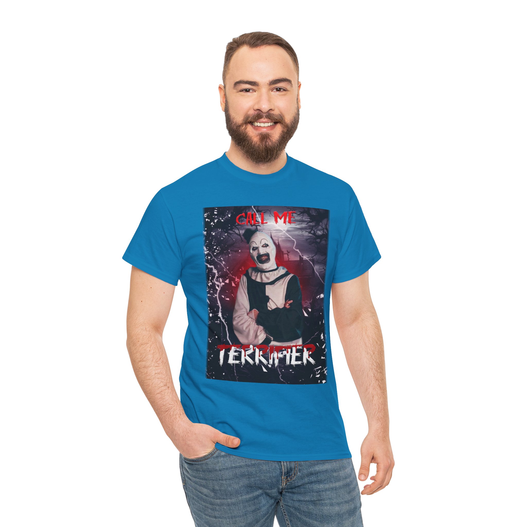 Terrifier Art The Clown Horror T-Shirt — Call Me Terrifier Fan Tee - Image 46