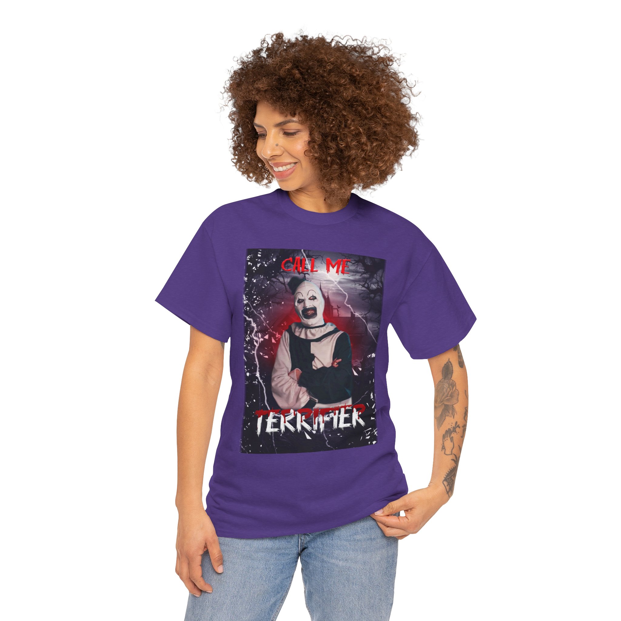 Terrifier Art The Clown Horror T-Shirt — Call Me Terrifier Fan Tee - Image 109