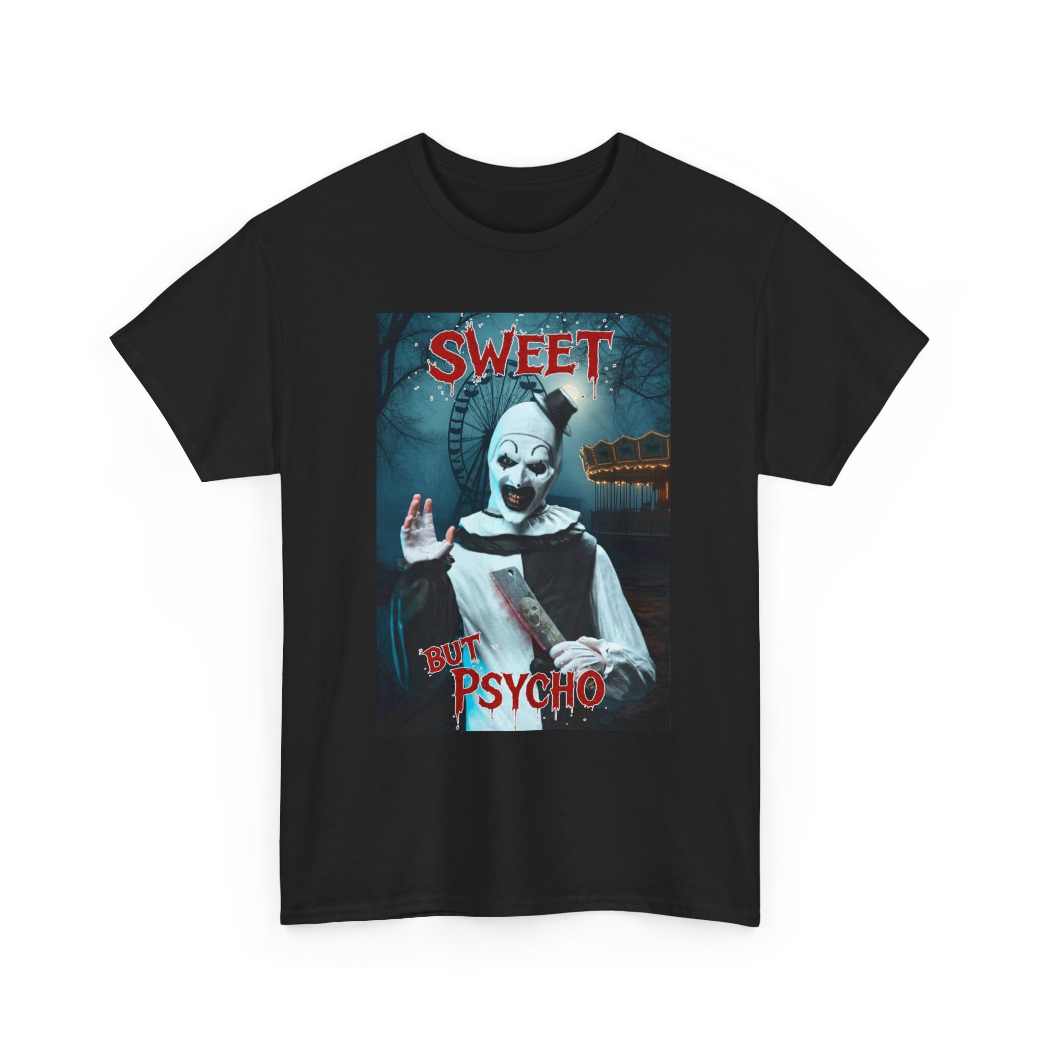 Terrifier Art The Clown Sweet But Psycho Horror T-Shirt - Image 4