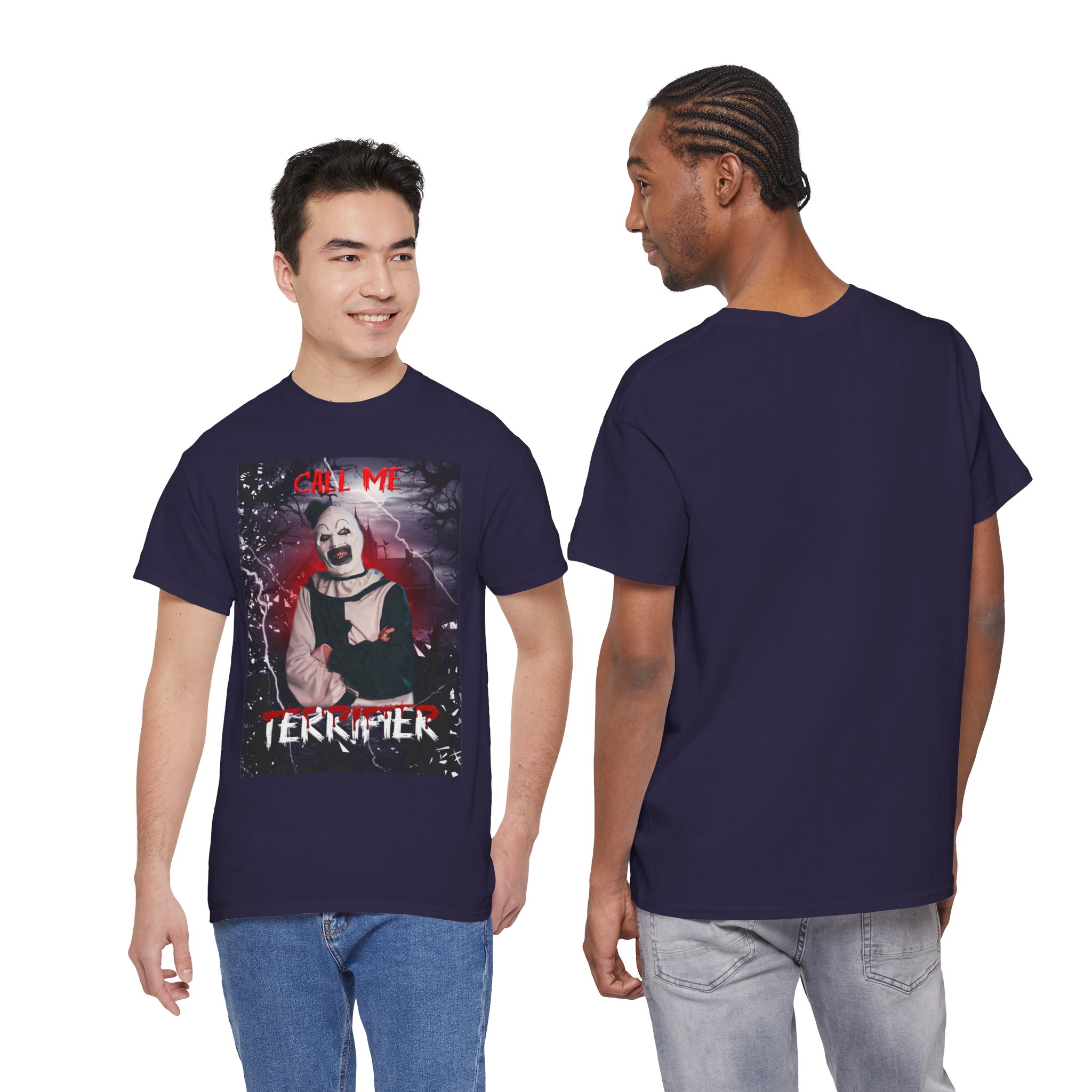 Terrifier Art The Clown Horror T-Shirt — Call Me Terrifier Fan Tee - Image 104
