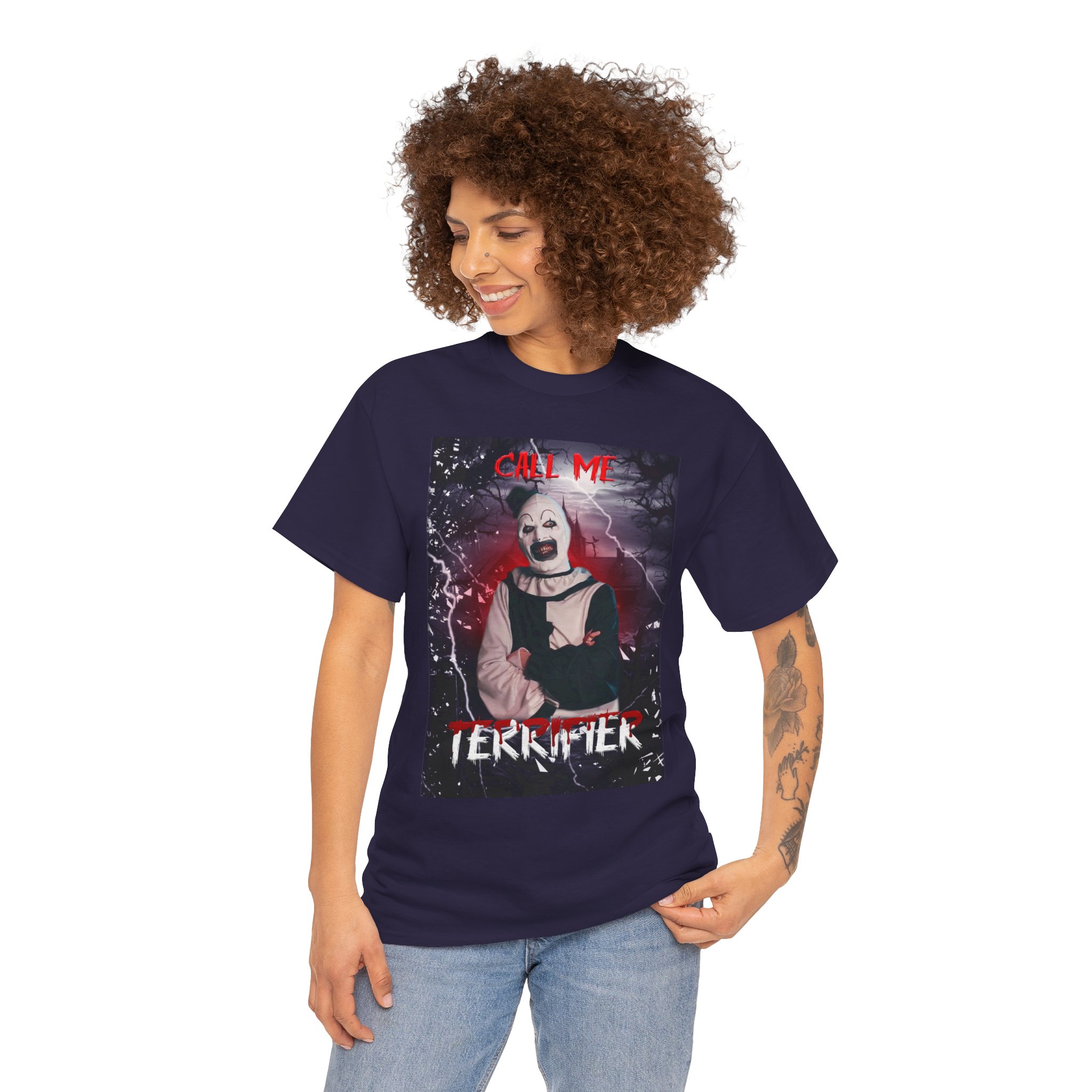 Terrifier Art The Clown Horror T-Shirt — Call Me Terrifier Fan Tee - Image 96