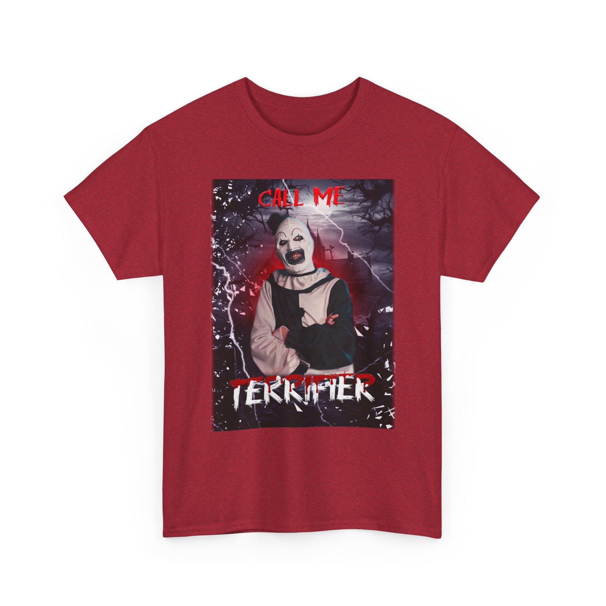 Terrifier Art The Clown Horror T-Shirt — Call Me Terrifier Fan Tee - Image 146