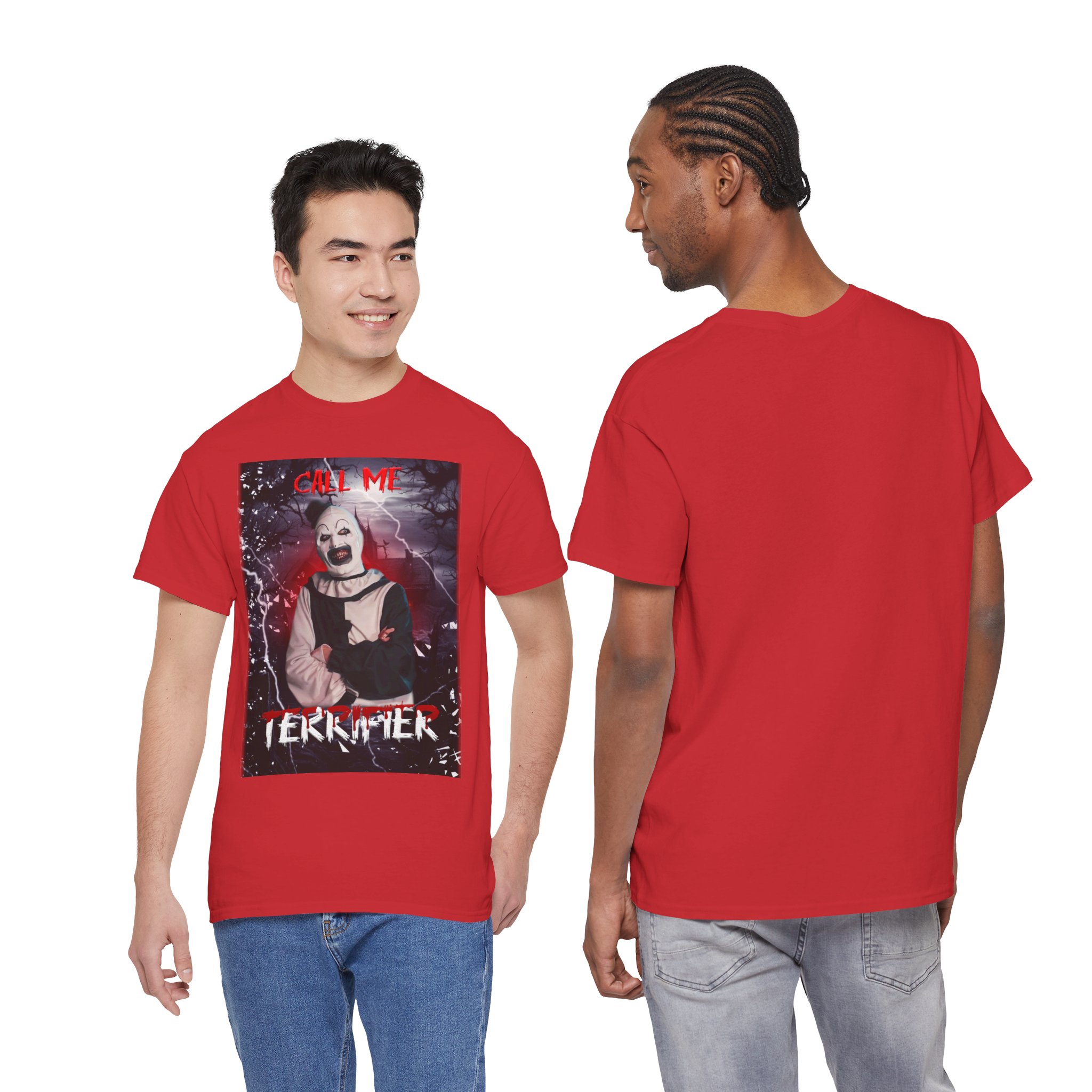Terrifier Art The Clown Horror T-Shirt — Call Me Terrifier Fan Tee - Image 143