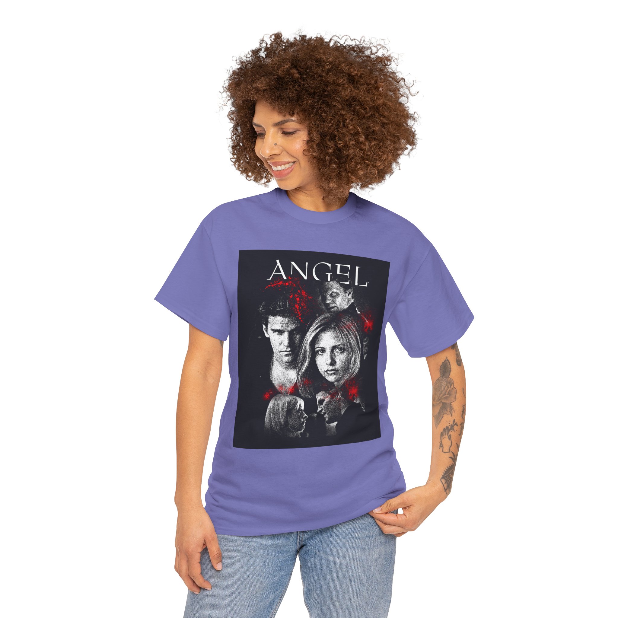 Angel TV Series Poster Tee – Buffy/Angel Fan Graphic T-Shirt - Image 210