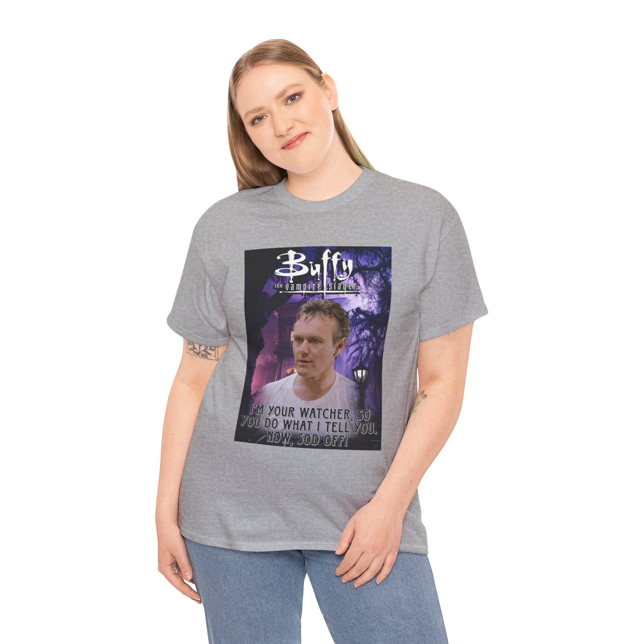 Buffy The Vampire Slayer TV Quote -“I’m Your Watcher” Giles AKA The Ripper Graphic Tee - Image 44