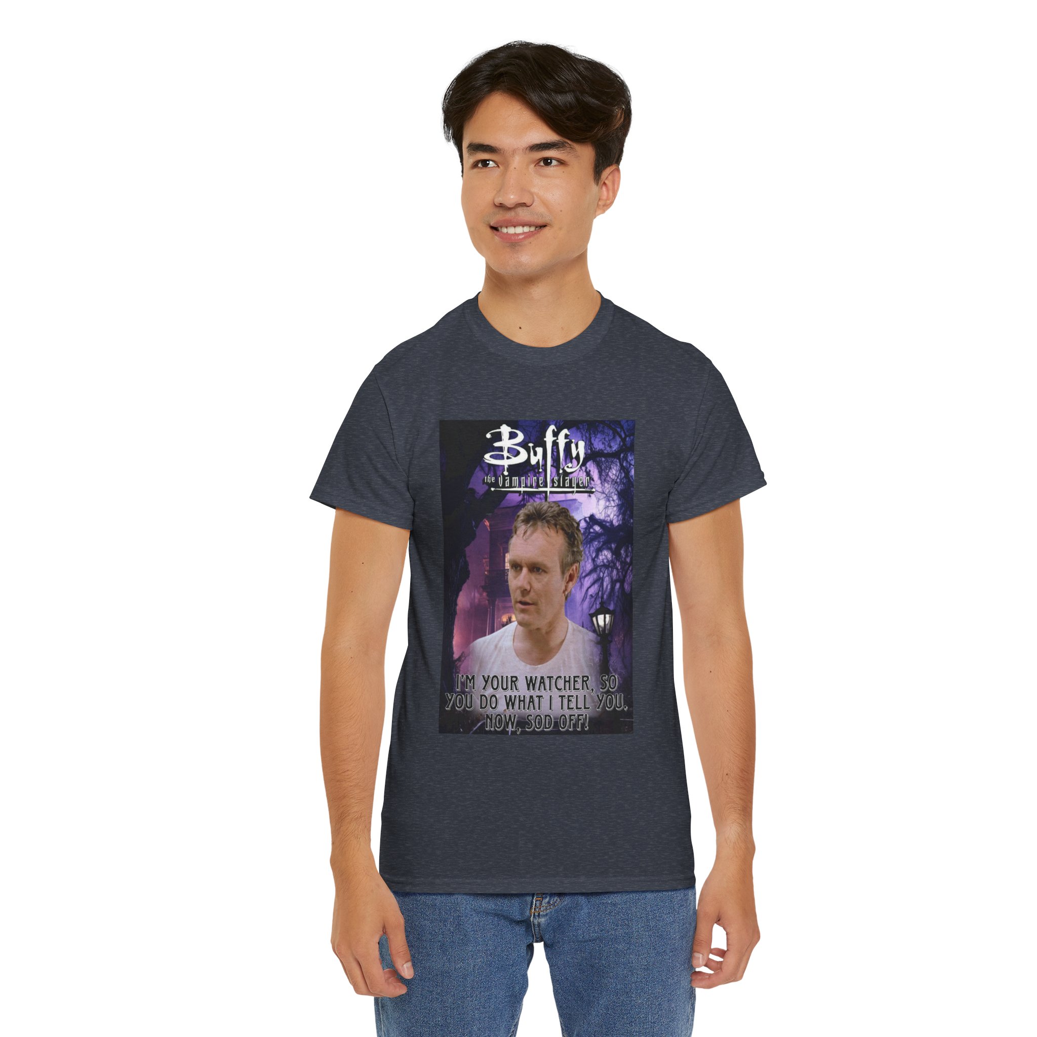 Buffy The Vampire Slayer TV Quote -“I’m Your Watcher” Giles AKA The Ripper Graphic Tee - Image 167
