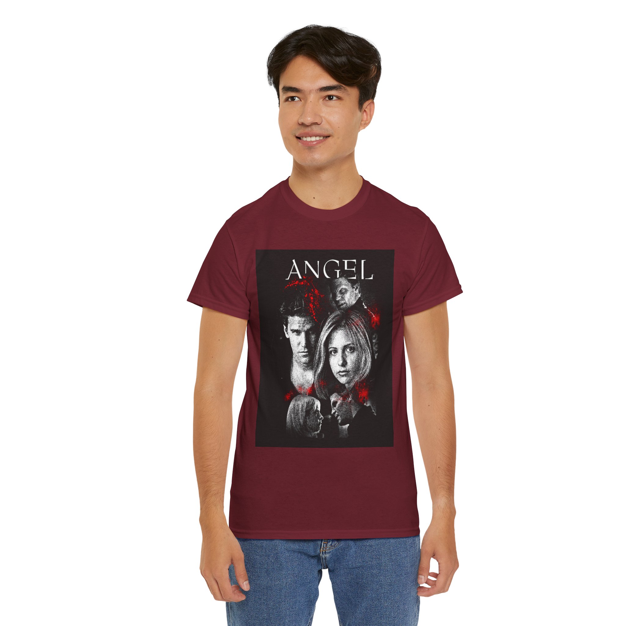 Angel TV Series Poster Tee – Buffy/Angel Fan Graphic T-Shirt - Image 239