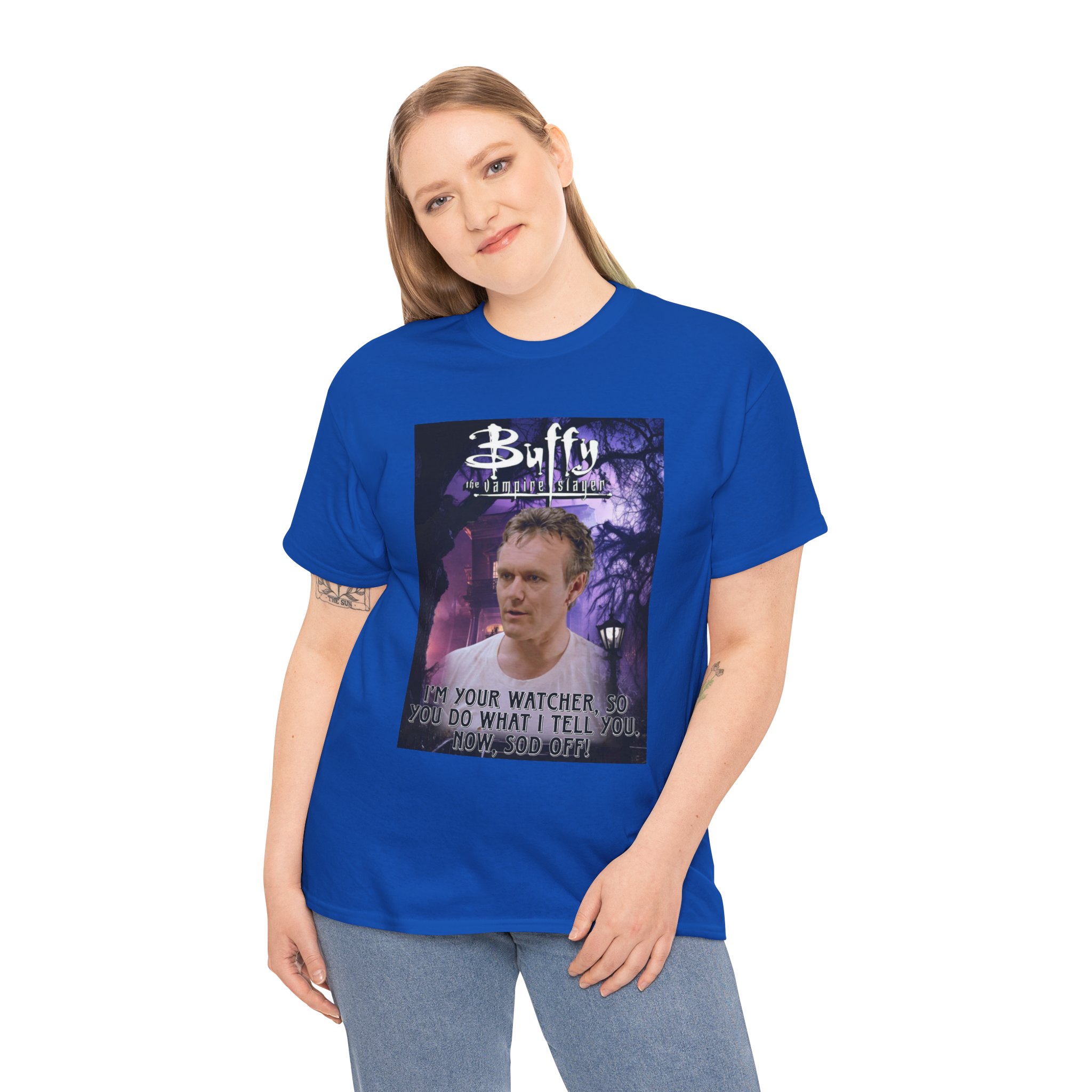 Buffy The Vampire Slayer TV Quote -“I’m Your Watcher” Giles AKA The Ripper Graphic Tee - Image 120