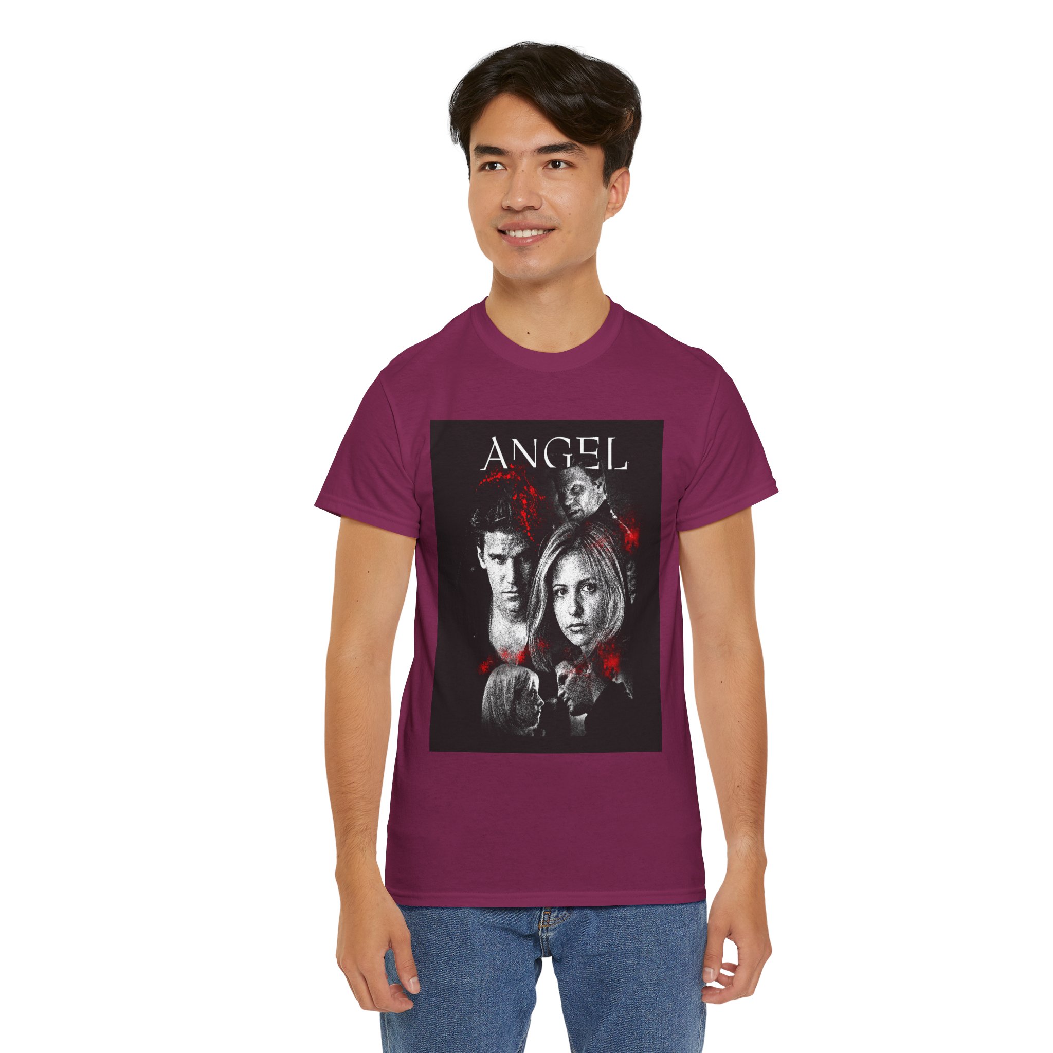 Angel TV Series Poster Tee – Buffy/Angel Fan Graphic T-Shirt - Image 144