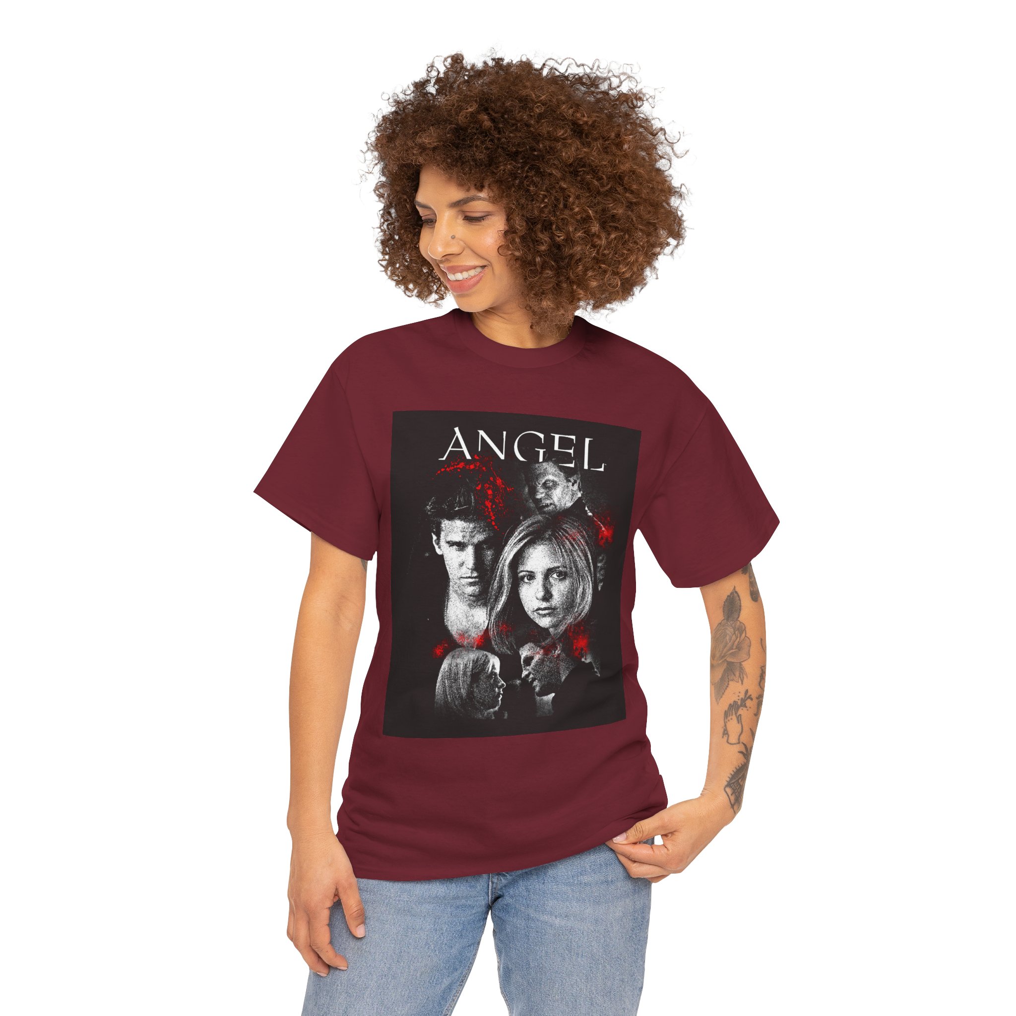 Angel TV Series Poster Tee – Buffy/Angel Fan Graphic T-Shirt - Image 229