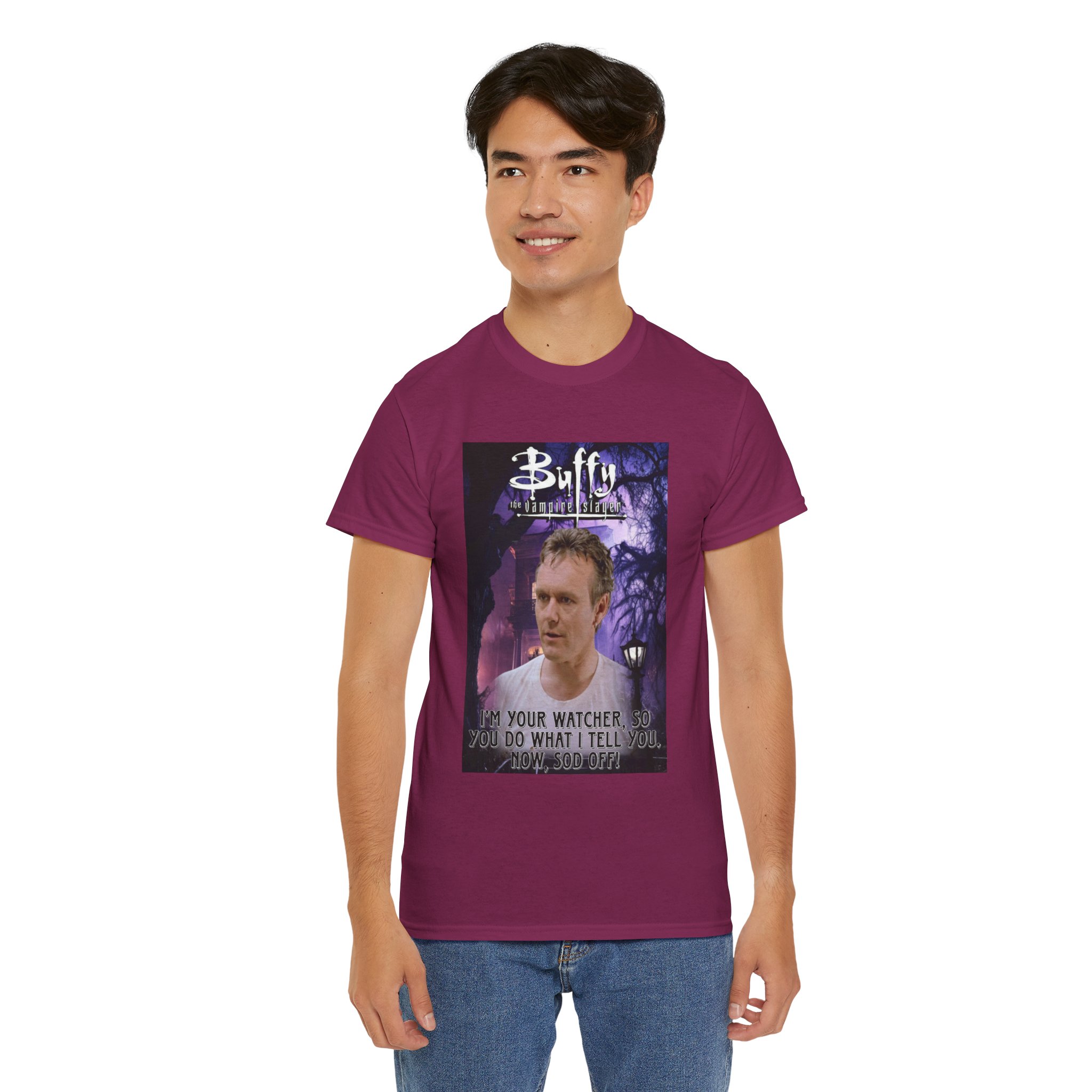 Buffy The Vampire Slayer TV Quote -“I’m Your Watcher” Giles AKA The Ripper Graphic Tee - Image 243