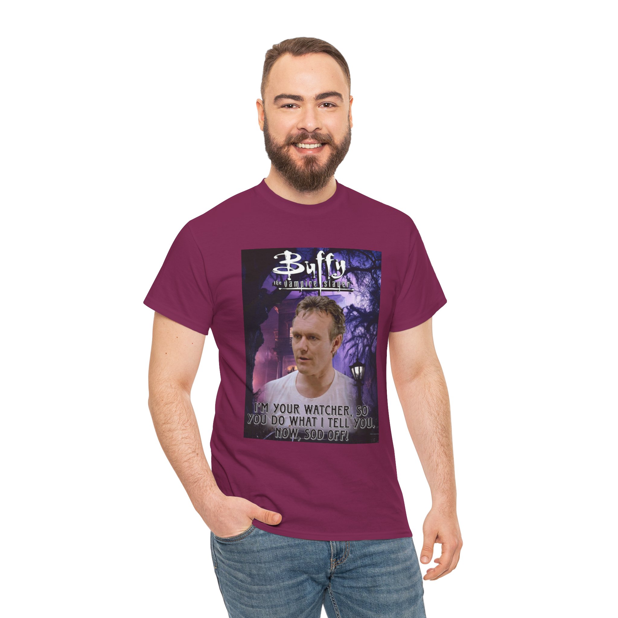 Buffy The Vampire Slayer TV Quote -“I’m Your Watcher” Giles AKA The Ripper Graphic Tee - Image 235