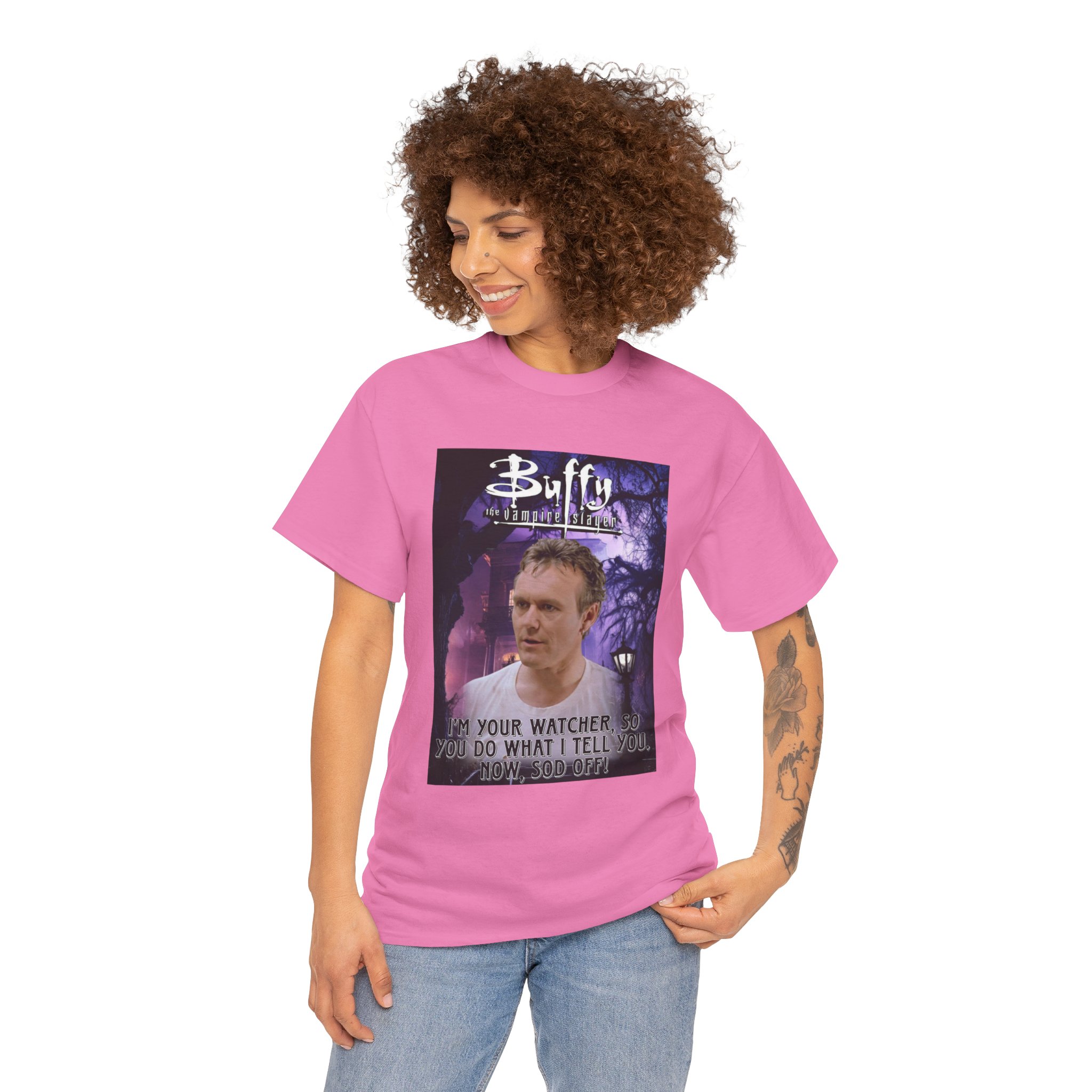 Buffy The Vampire Slayer TV Quote -“I’m Your Watcher” Giles AKA The Ripper Graphic Tee - Image 214