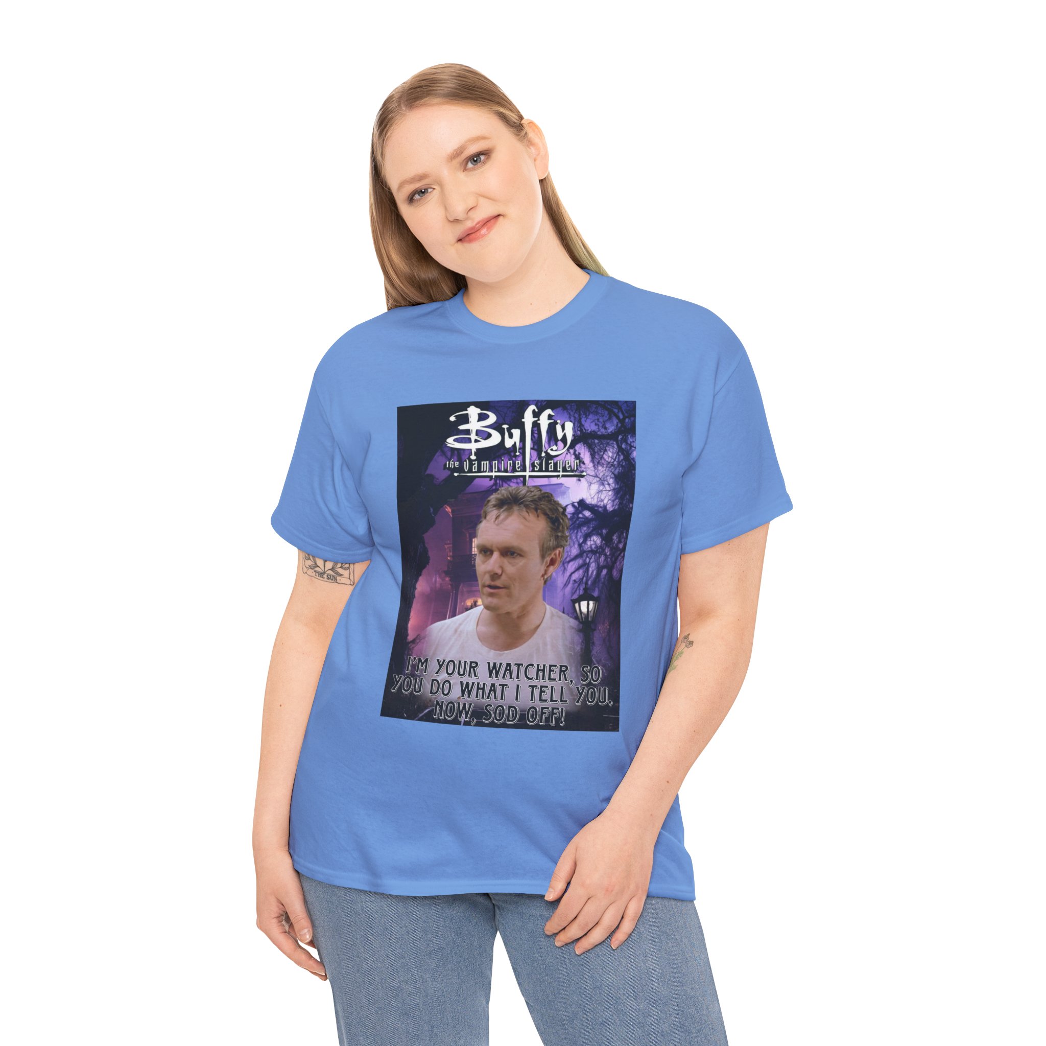 Buffy The Vampire Slayer TV Quote -“I’m Your Watcher” Giles AKA The Ripper Graphic Tee - Image 101