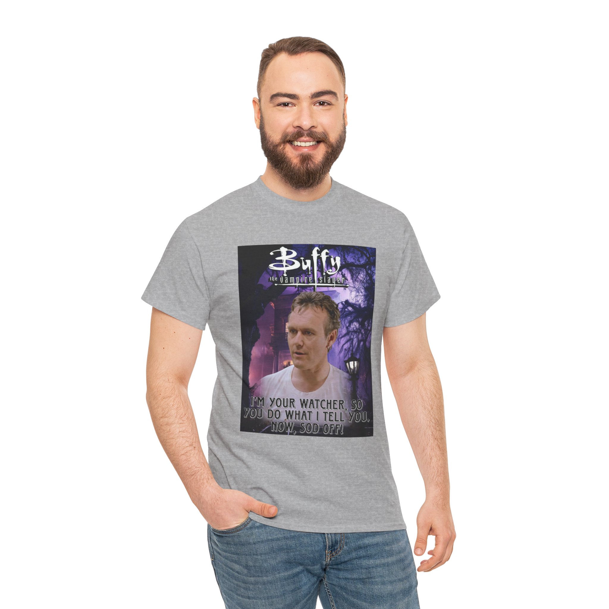 Buffy The Vampire Slayer TV Quote -“I’m Your Watcher” Giles AKA The Ripper Graphic Tee - Image 45