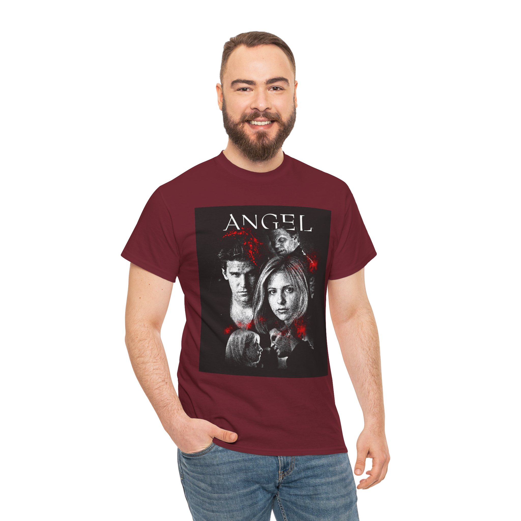 Angel TV Series Poster Tee – Buffy/Angel Fan Graphic T-Shirt - Image 231