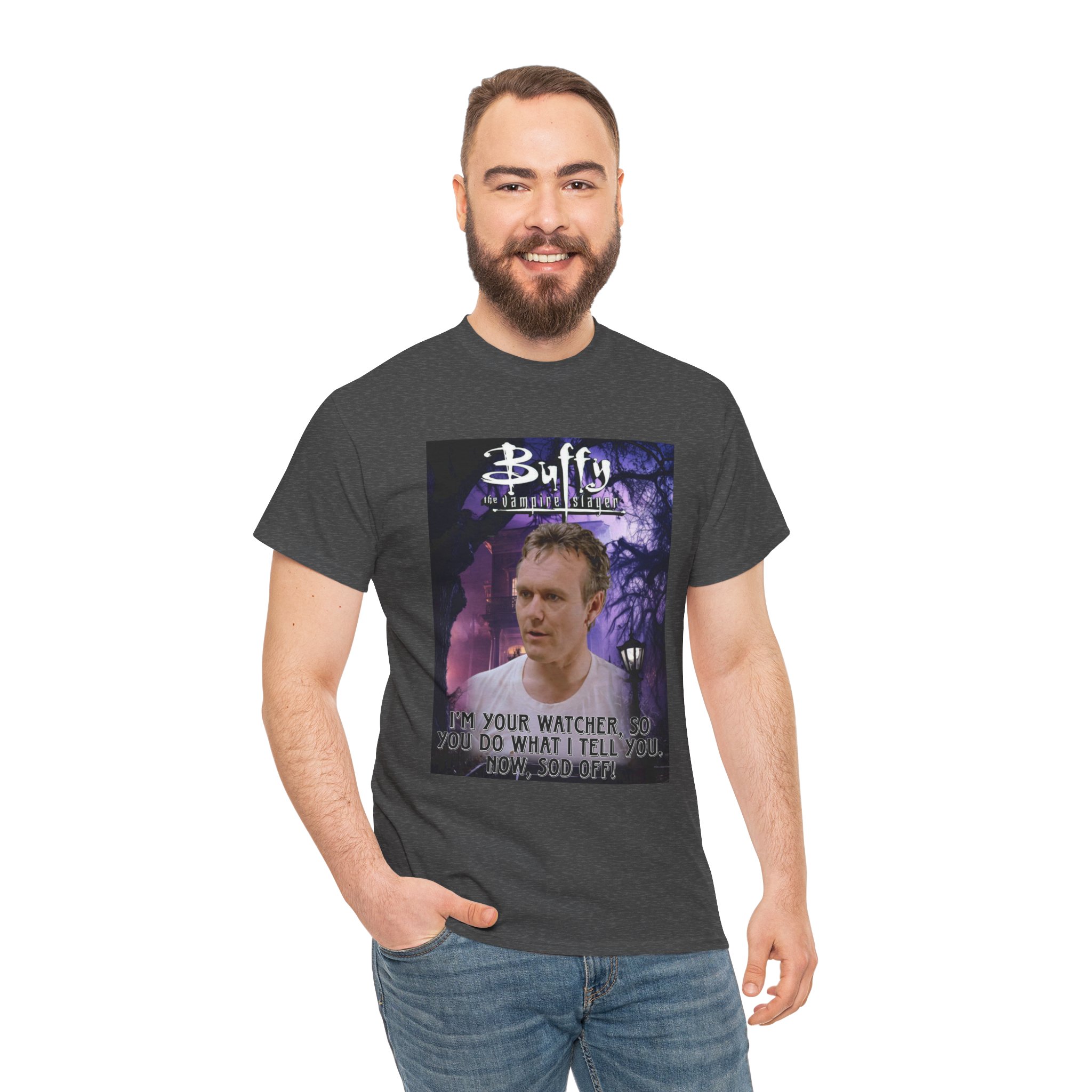 Buffy The Vampire Slayer TV Quote -“I’m Your Watcher” Giles AKA The Ripper Graphic Tee - Image 83