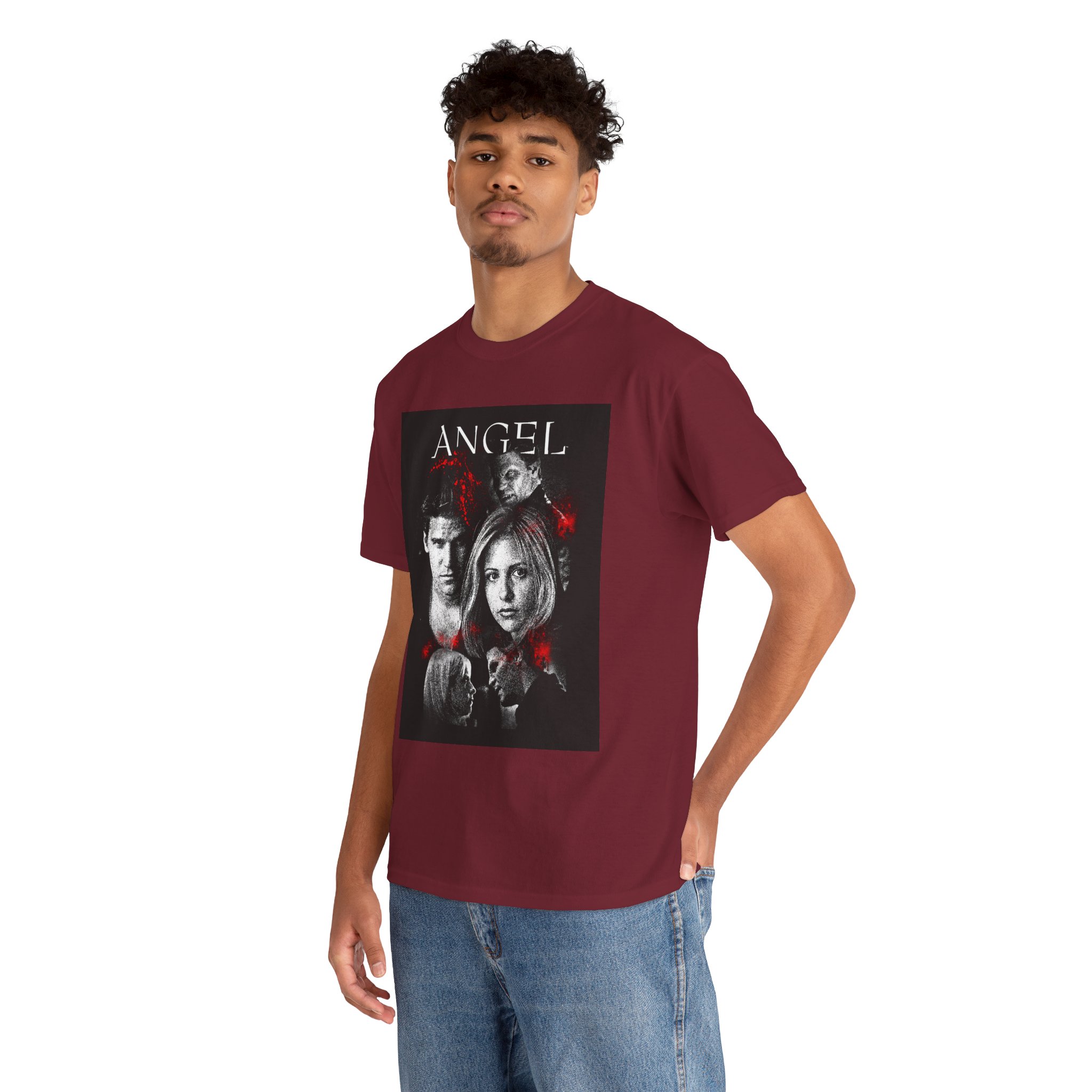 Angel TV Series Poster Tee – Buffy/Angel Fan Graphic T-Shirt - Image 232