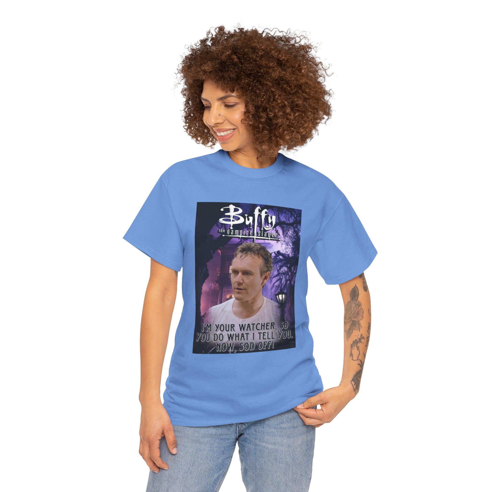 Buffy The Vampire Slayer TV Quote -“I’m Your Watcher” Giles AKA The Ripper Graphic Tee - Image 100