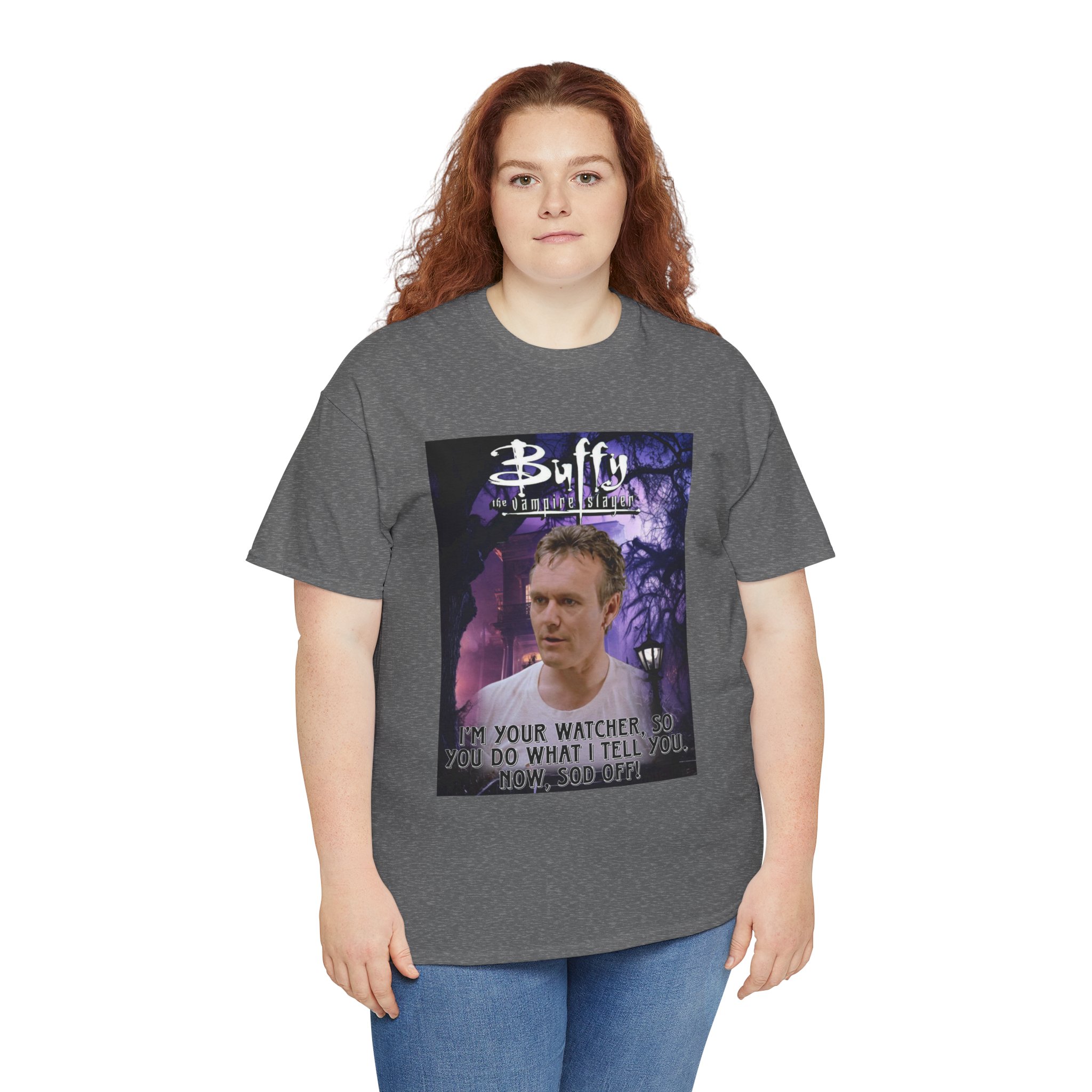 Buffy The Vampire Slayer TV Quote -“I’m Your Watcher” Giles AKA The Ripper Graphic Tee - Image 142