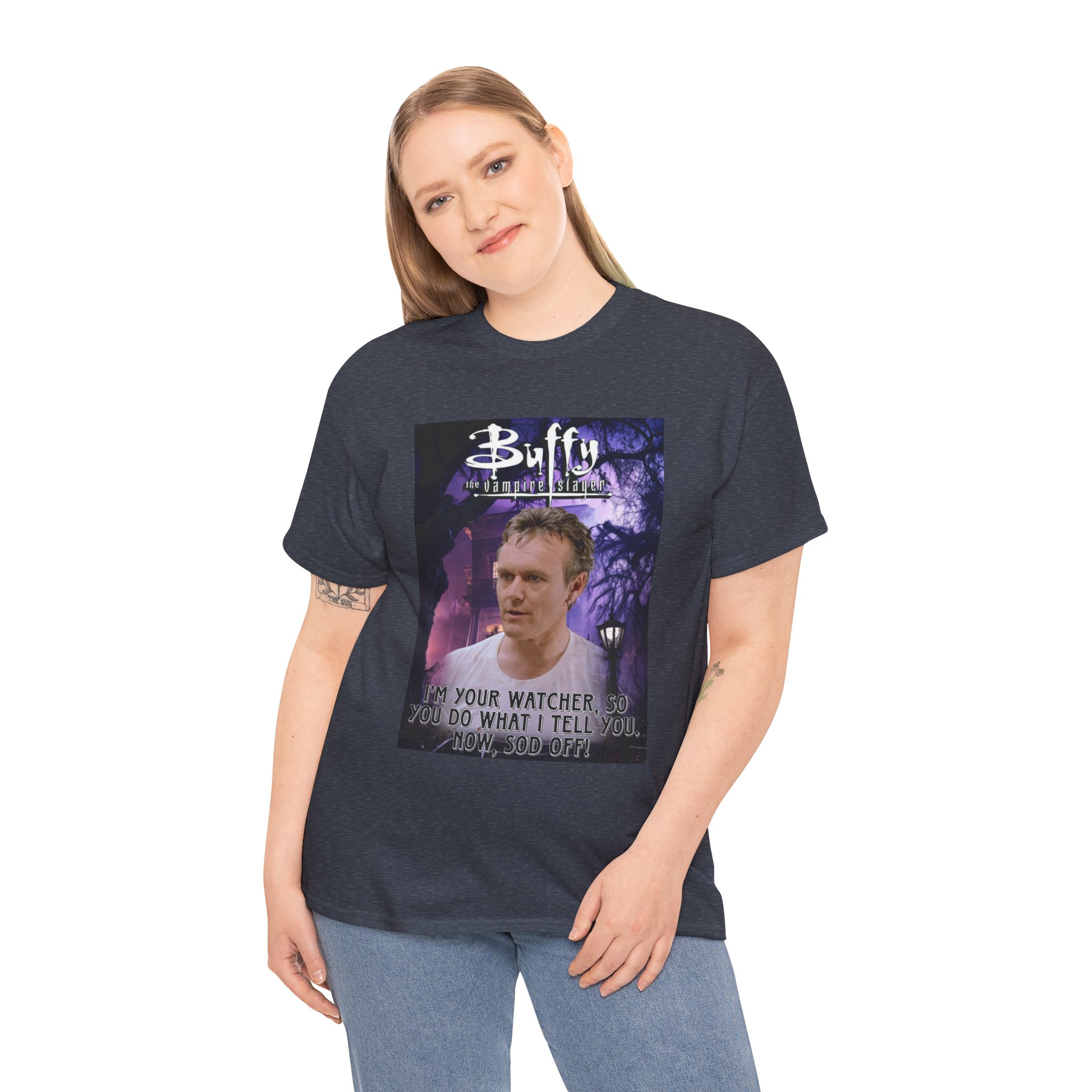Buffy The Vampire Slayer TV Quote -“I’m Your Watcher” Giles AKA The Ripper Graphic Tee - Image 158