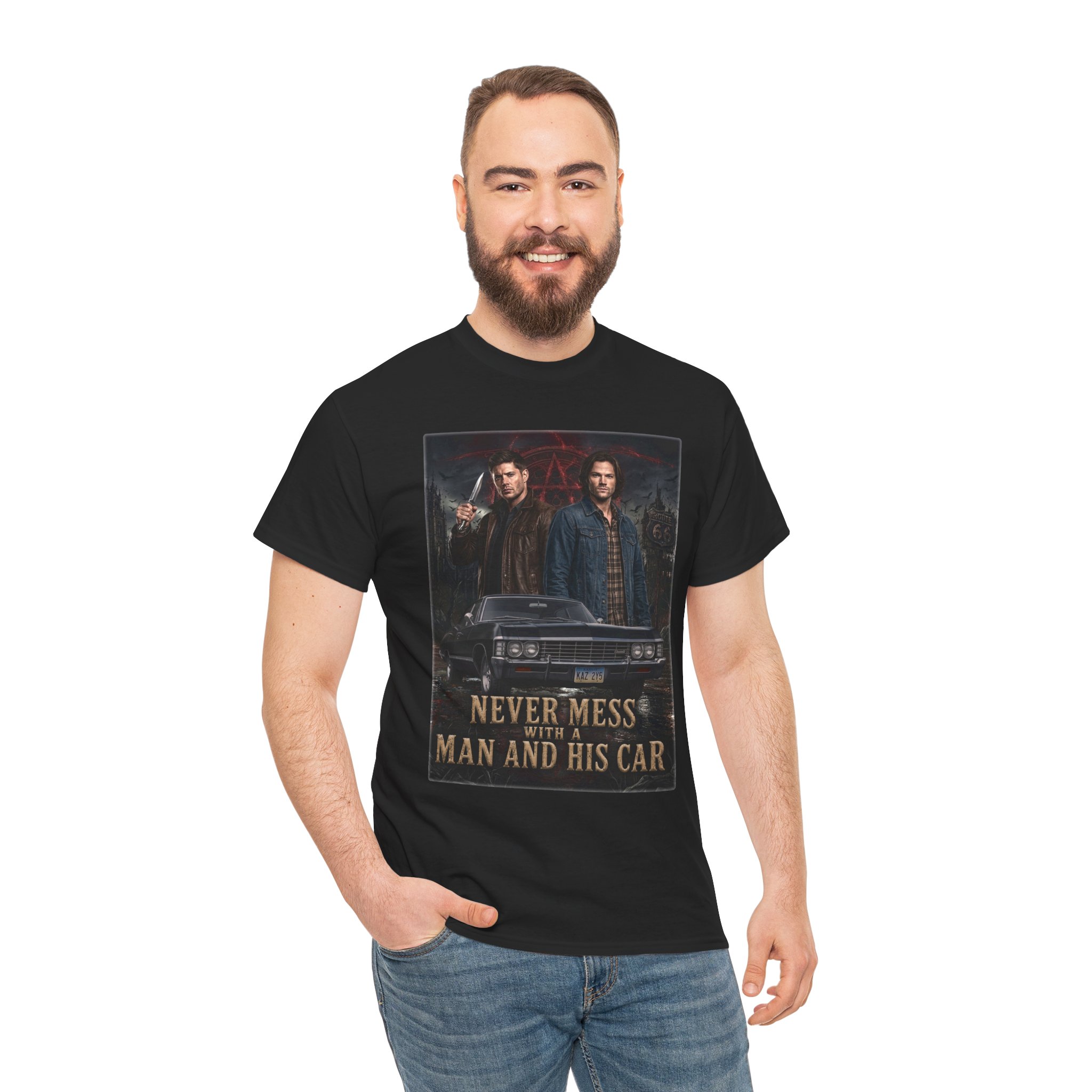 Supernatural "Never Mess With A Man And His Car" Tee