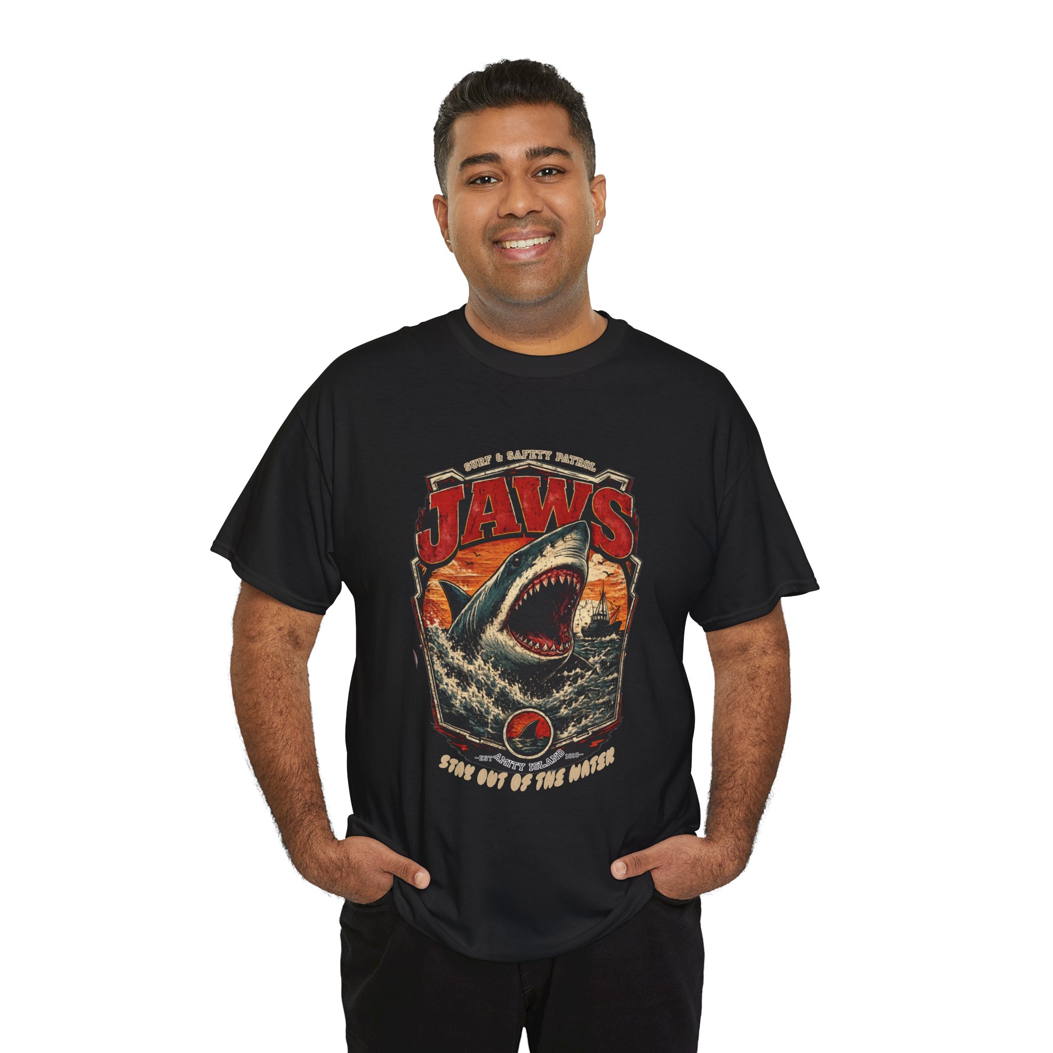 Jaws Retro Shark Tee – Vintage Horror Movie T-Shirt